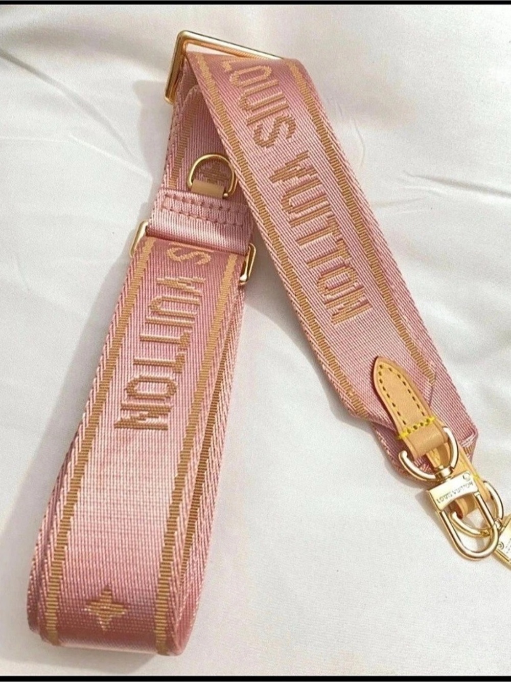 Louis Vuitton Jacquard Monogram Adjustable Shoulder Strap Pink